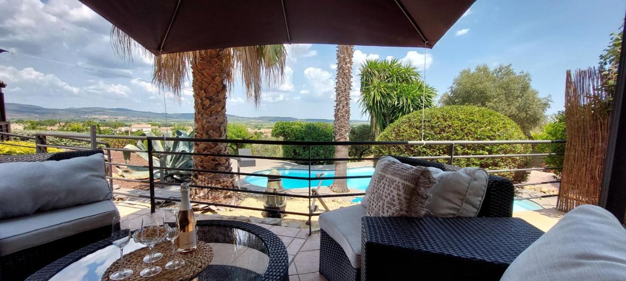 Beautiful Villa With A Stunning View Roujan Exterior foto