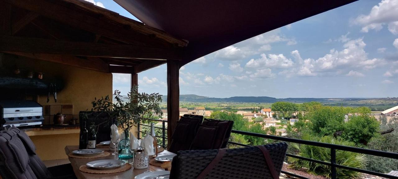 Beautiful Villa With A Stunning View Roujan Exterior foto