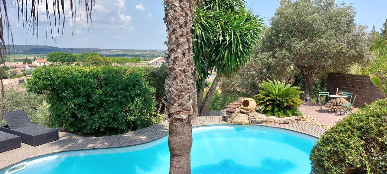 Beautiful Villa With A Stunning View Roujan Exterior foto
