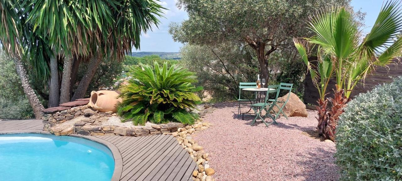 Beautiful Villa With A Stunning View Roujan Exterior foto
